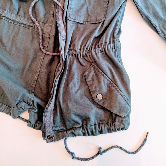 Light Weight Blue Gray Jacket w Coral Aztec Print - Picture 5 of 10